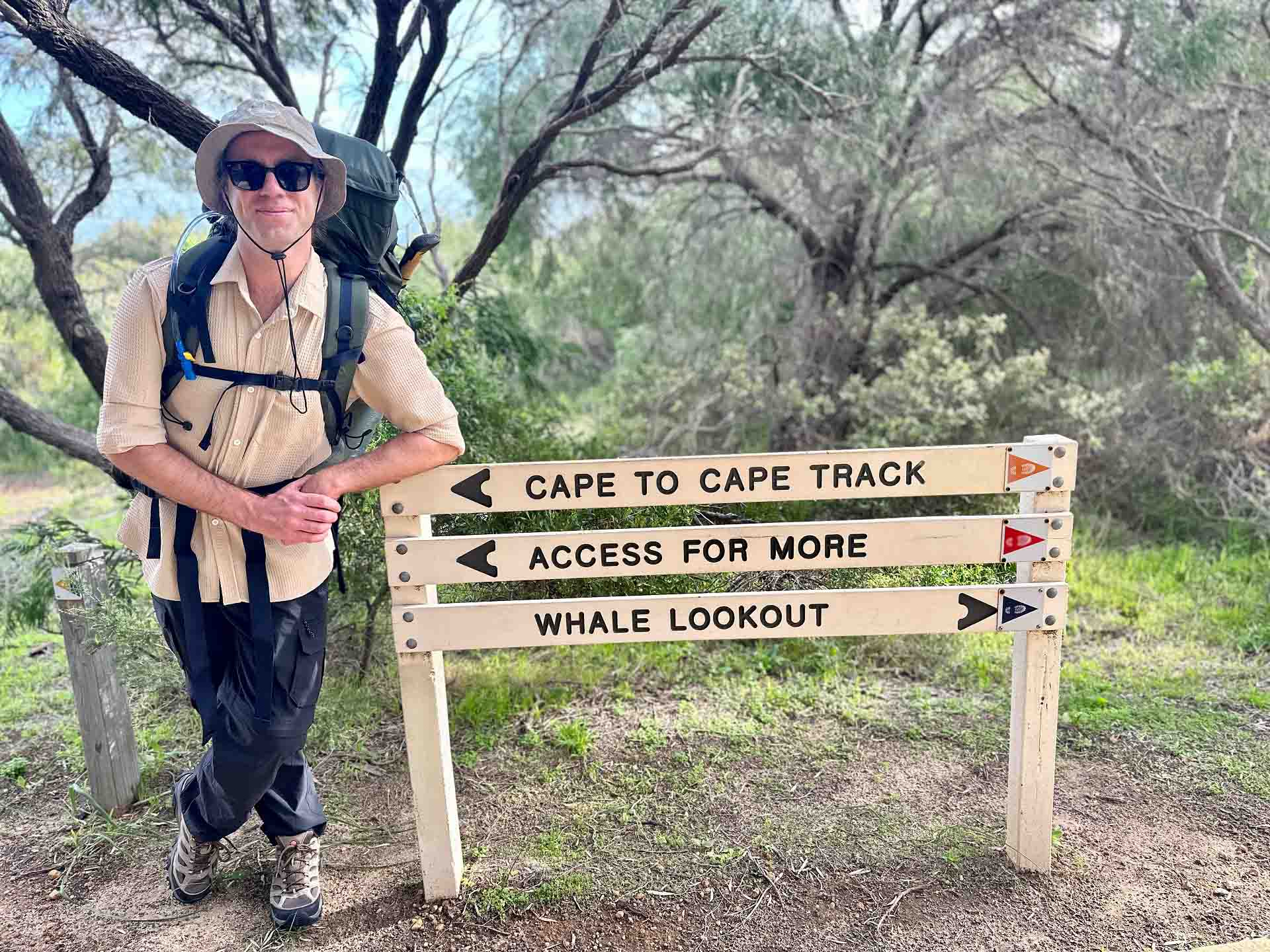 Tom Lucey at the beginning of the Cape To Cape Track