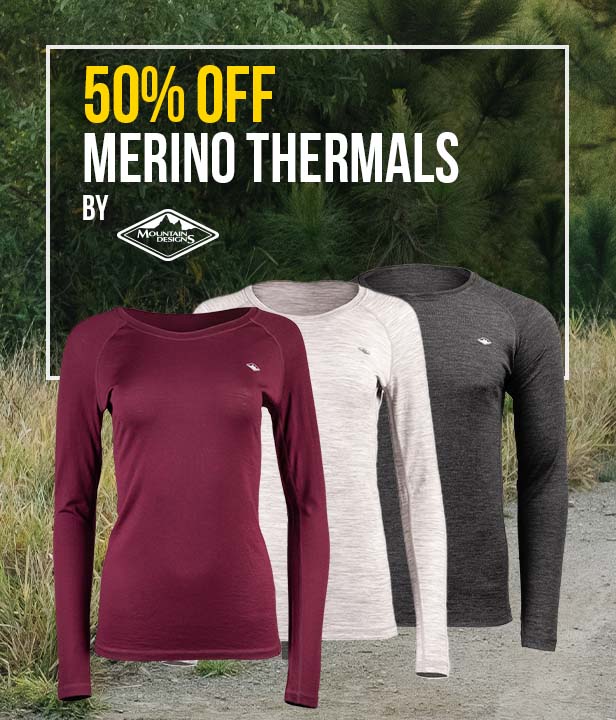 50% Off Merino Thermals By Mountain Designs