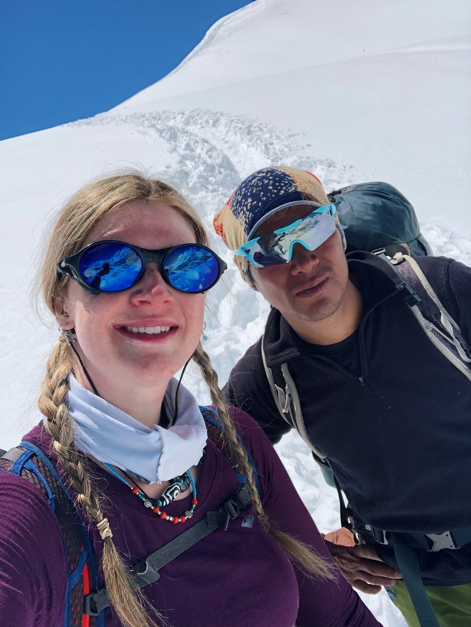 Claire Mackay & Pemba Sherpa on the way to Mera Peak High Camp