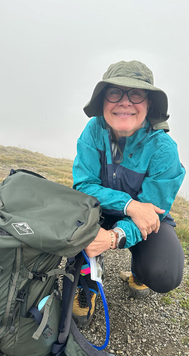 Karen Loudon Hiking Mount Feathertop