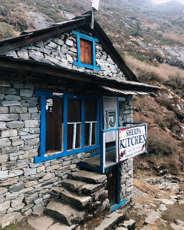 A local tea house on the hike back from the base of Mera Peak to Lukla