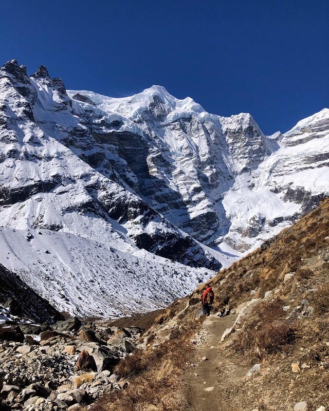 Pemba Sherpa taking the lead on the hiking trail