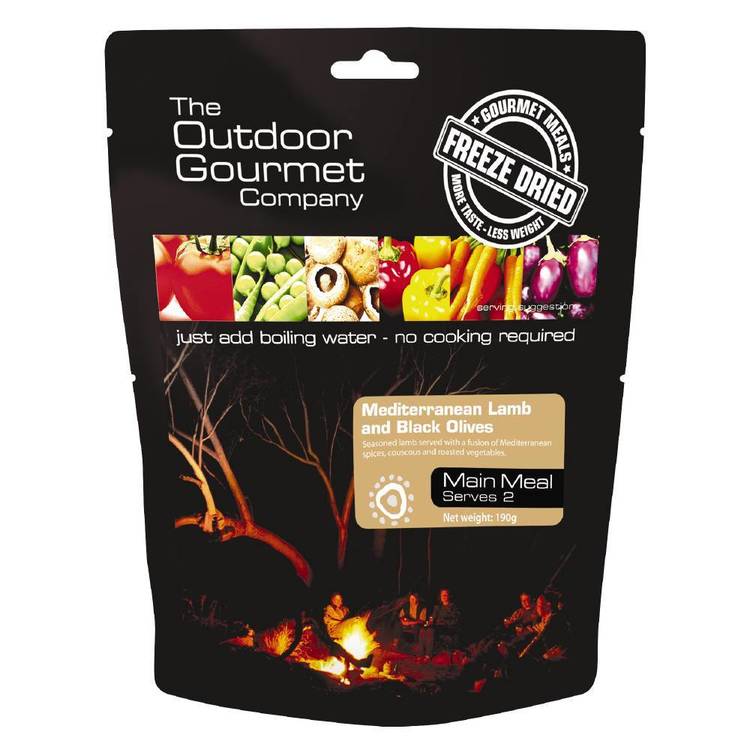 The Outdoor Gourmet Company Mediterranean Lamb and Black Olives Double Serve Black Double