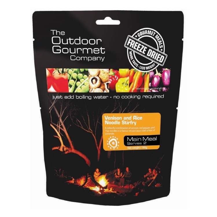 The Outdoor Gourmet Company Venison and Rice Noodle Stirfry Double Serve