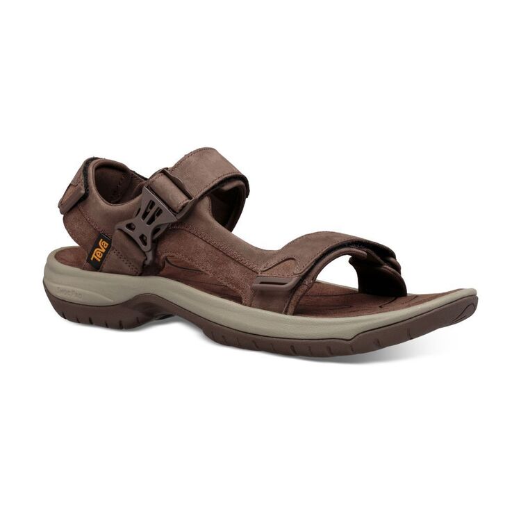 Teva Men's Tanway Leather Sandals Chocolate Brown