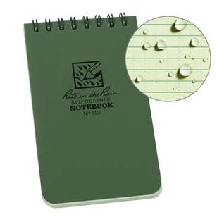 Rite In The Rain Top Spiral Notebook 3x5 Green