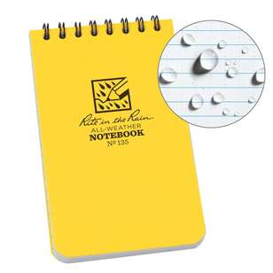 Rite In The Rain Top Spiral Notebook 3x5 Yellow