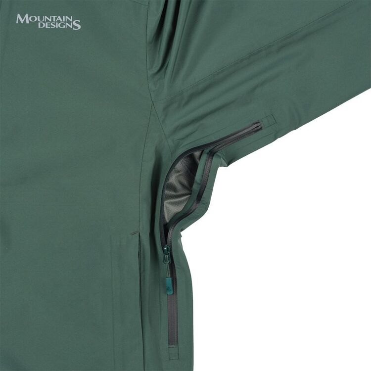 Men's Stratus Hooded Rain Jacket Trekking Green