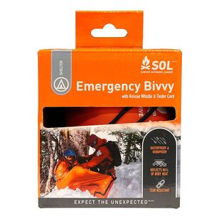 Survive Outdoors Longer Emergency Bivvy With Rescue Whistle & Tinder Cord  Regular