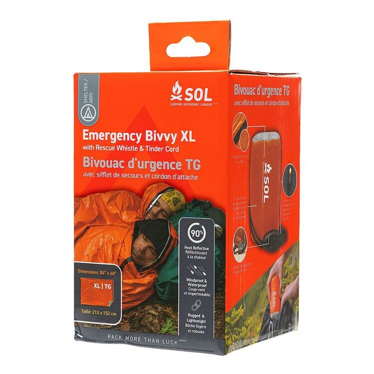 Survive Outdoors Longer Emergency Bivvy XL With Rescue Whistle & Tinder  X Large