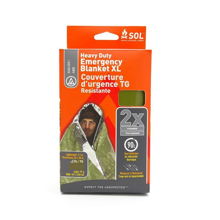 Survive Outdoors Longer Emergency Blanket XL Survival Orange