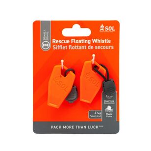 Survive Outdoors Longer Rescue Floating Whistle - 2 Pack Orange