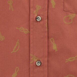 Men's Clay Tonga Short Sleeve Shirt Clay & Knot L Men's Clay Tonga Short Sleeve Shirt Clay & Knot L