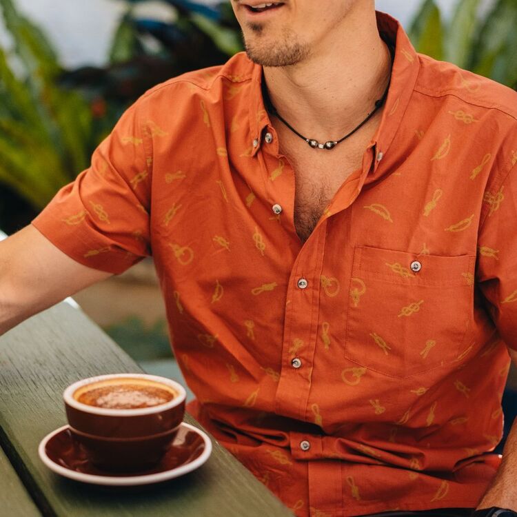 Men's Clay Tonga Short Sleeve Shirt Clay & Knot L Men's Clay Tonga Short Sleeve Shirt Clay & Knot L