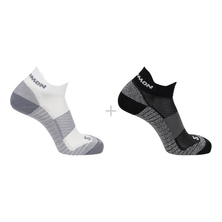 Salomon Aero Ankle Socks 2-Pack Black & White