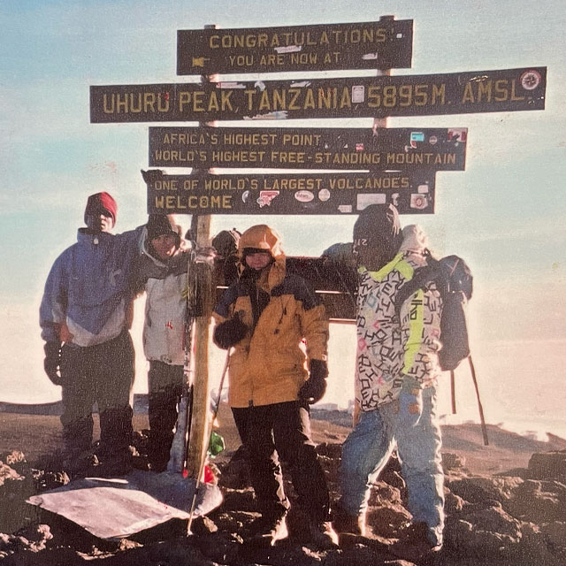 Karen Loudon at Mount Kilimanjaro in 2003