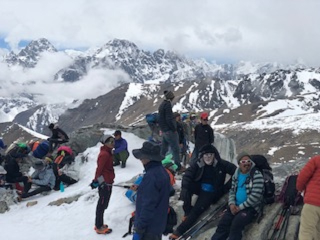 Rest Stop with the team on route along Chola Pass