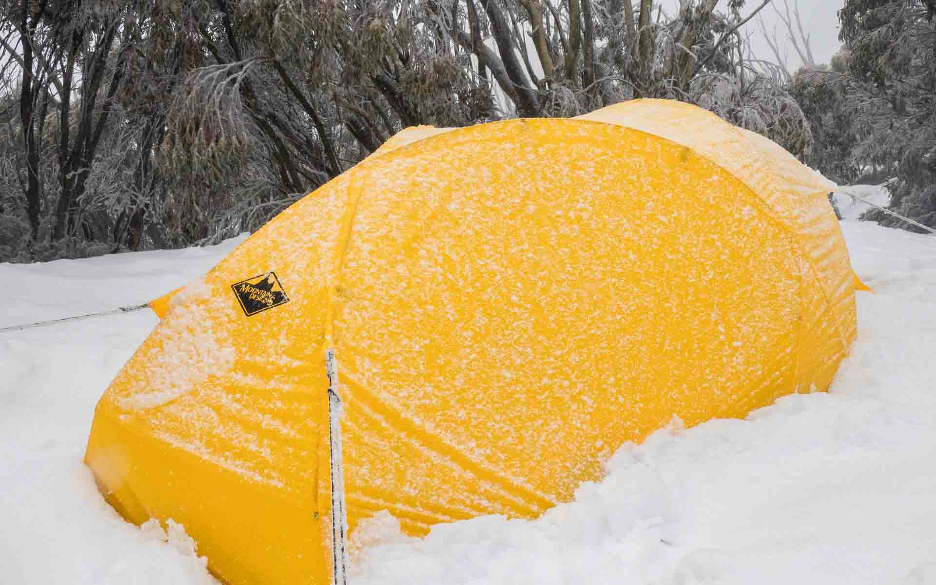 Expedition 2-Person Tent pitched in deep snow Expedition 2-Person Tent pitched in deep snow
