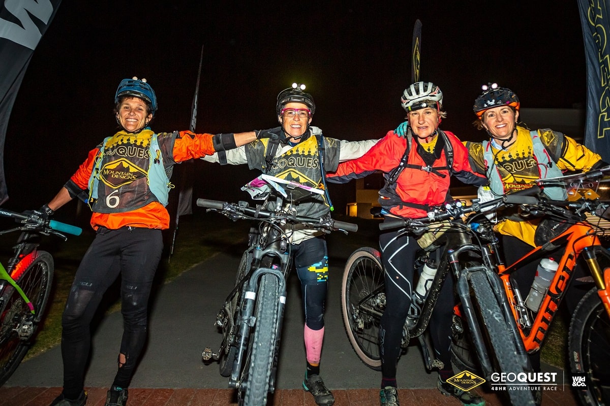 The Mountain Designs Wild Women team at the finish line.