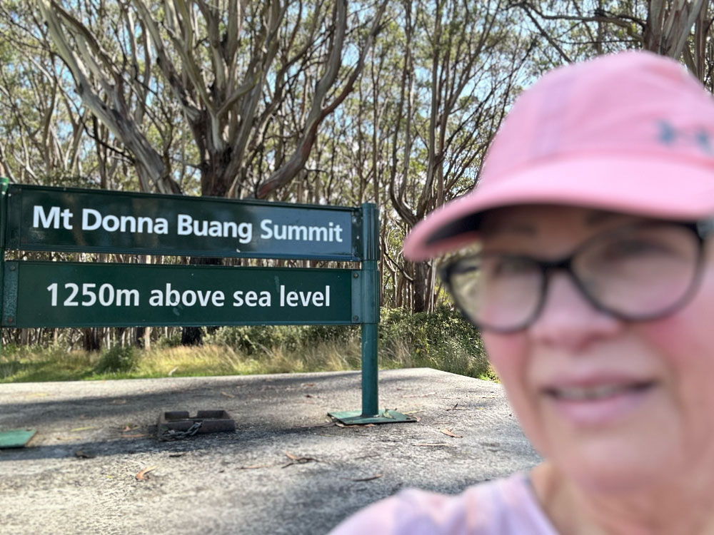 Karen Loudon selfie at Mount Donna Buang summit Karen Loudon selfie at Mount Donna Buang summit