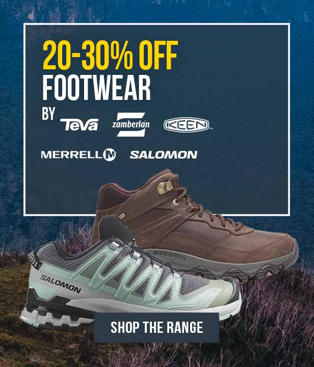 20% To 30% Off Footwear By Teva, Zamberlan, Keen, Merrell & Salomon