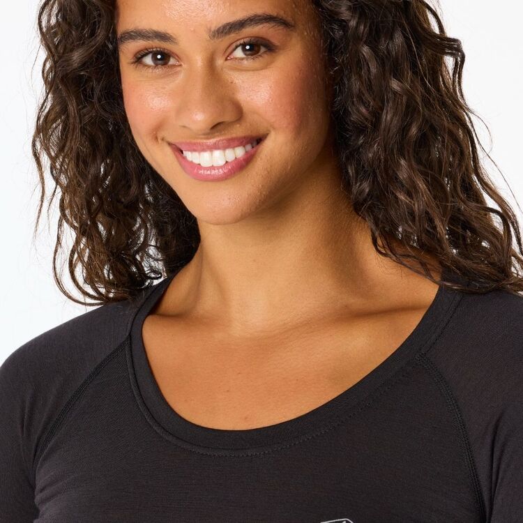 Women's Merino Blend Long Sleeve Top Black Women's Merino Blend Long Sleeve Top Black