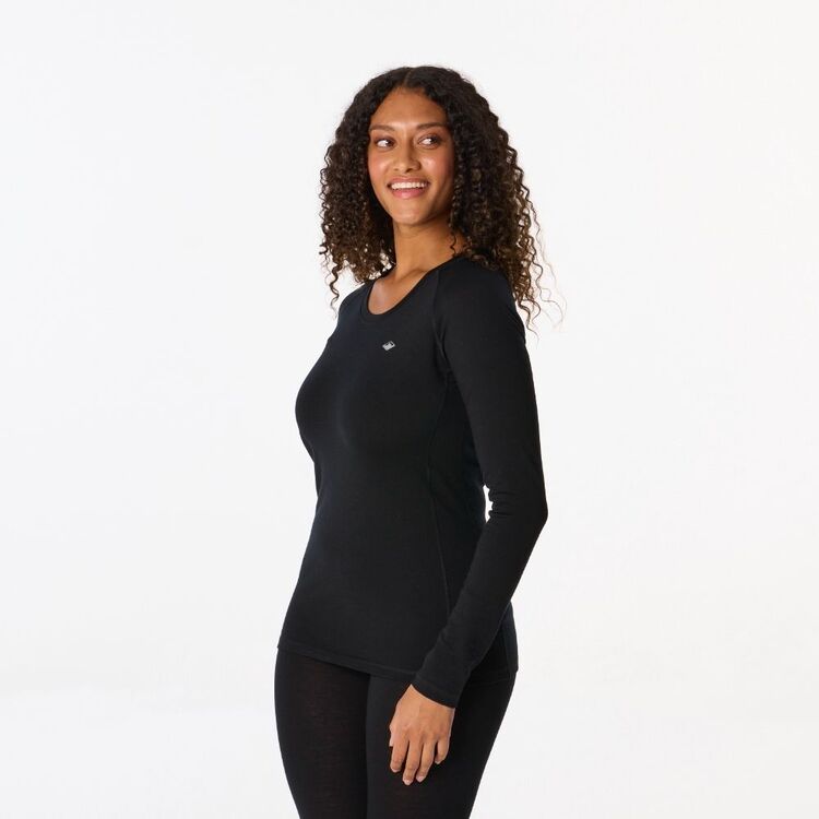 Women's Merino Long Sleeve Top Black Women's Merino Long Sleeve Top Black
