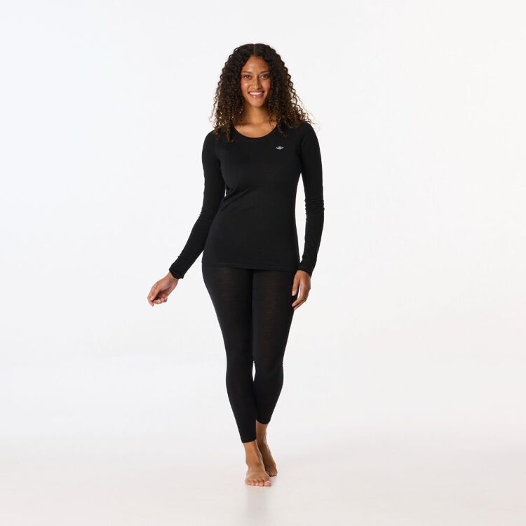 Women's Merino Long Sleeve Top Black Women's Merino Long Sleeve Top Black