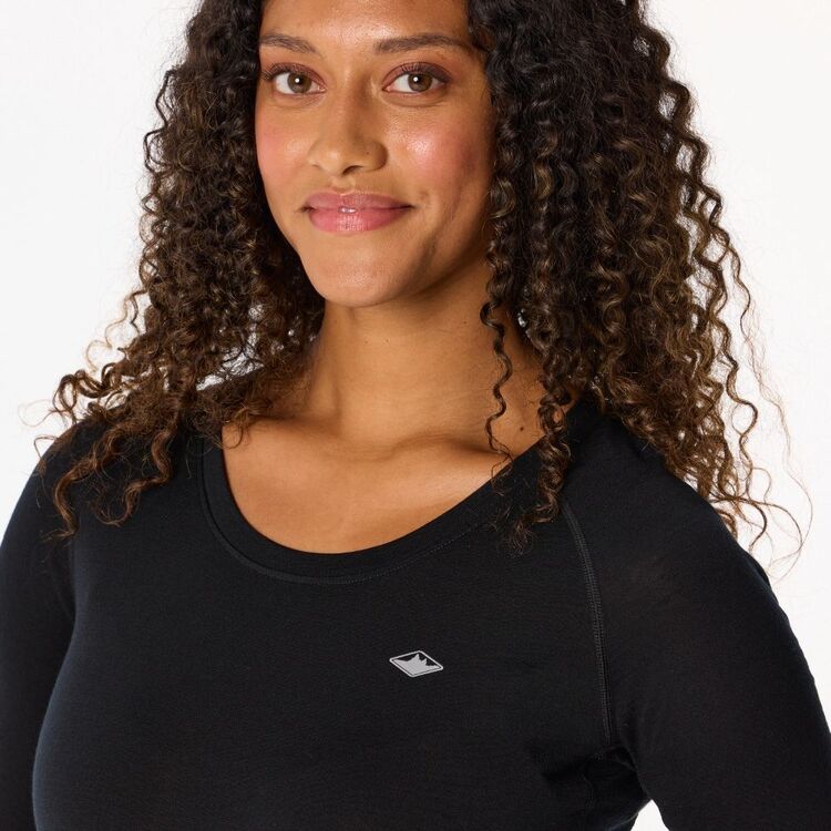 Women's Merino Long Sleeve Top Black Women's Merino Long Sleeve Top Black