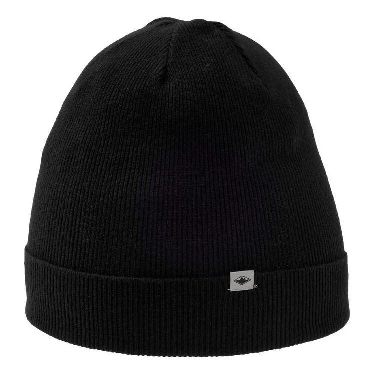 Unisex Treeline Merino Rib Cuff Beanie Black One Size Unisex Treeline Merino Rib Cuff Beanie Black One Size