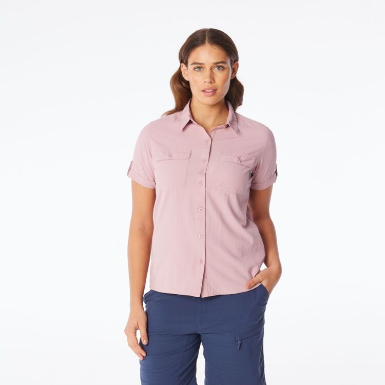 Mountain Designs Women's Wilpena Short Sleeve Shirt Mauve Mountain Designs Women's Wilpena Short Sleeve Shirt Mauve