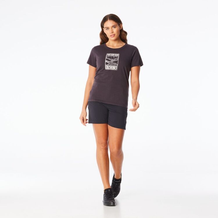 Mountain Designs Women's Vintage Black Australus Short Sleeve Vintage Black Mountain Designs Women's Vintage Black Australus Short Sleeve Vintage Black