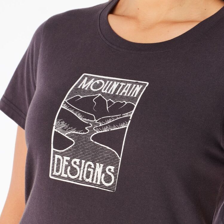 Mountain Designs Women's Vintage Black Australus Short Sleeve Vintage Black Mountain Designs Women's Vintage Black Australus Short Sleeve Vintage Black