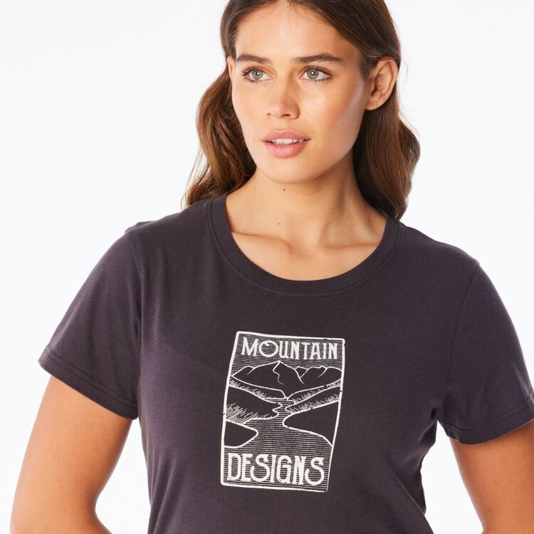 Mountain Designs Women's Vintage Black Australus Short Sleeve Vintage Black Mountain Designs Women's Vintage Black Australus Short Sleeve Vintage Black
