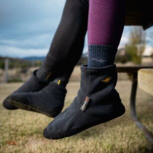 Adult Unisex Bearfoot Fleece Booties Black Adult Unisex Bearfoot Fleece Booties Black
