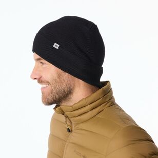 Unisex Treeline Merino Rib Cuff Beanie Black One Size Unisex Treeline Merino Rib Cuff Beanie Black One Size