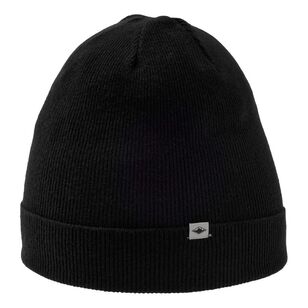 Unisex Treeline Merino Rib Cuff Beanie Black One Size Unisex Treeline Merino Rib Cuff Beanie Black One Size