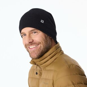 Unisex Treeline Merino Rib Cuff Beanie Black One Size Unisex Treeline Merino Rib Cuff Beanie Black One Size