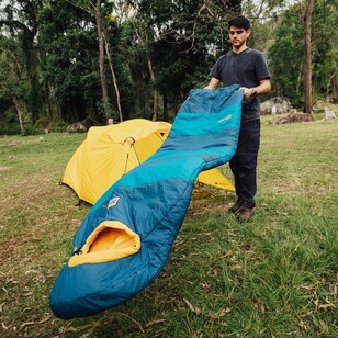 Mountain Designs Overlander 300 Legacy Edition 0° Synthetic Sleeping Bag Teal Left Hand Zip Mountain Designs Overlander 300 Legacy Edition 0° Synthetic Sleeping Bag Teal Left Hand Zip