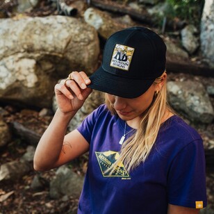 Mountain Designs Legacy 6 Panel Cap Black One Size Mountain Designs Legacy 6 Panel Cap Black One Size