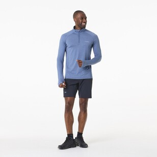 Mountain Designs Men's Vapour Half Zip Pullover Denim Melange Mountain Designs Men's Vapour Half Zip Pullover Denim Melange