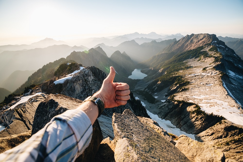 The feeling of reaching the summit