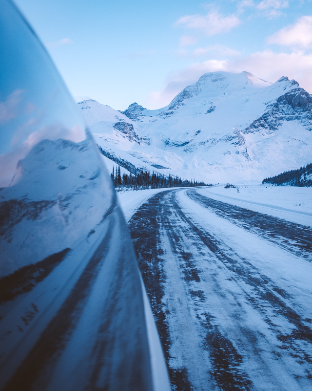 Icy Roads Meant That Travelling Down The Icefields Parkway