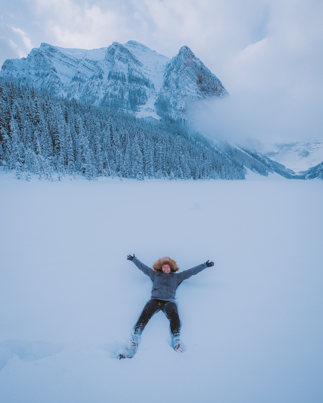 Madison At Lake Louise During A Snowstorm Madison At Lake Louise During A Snowstorm