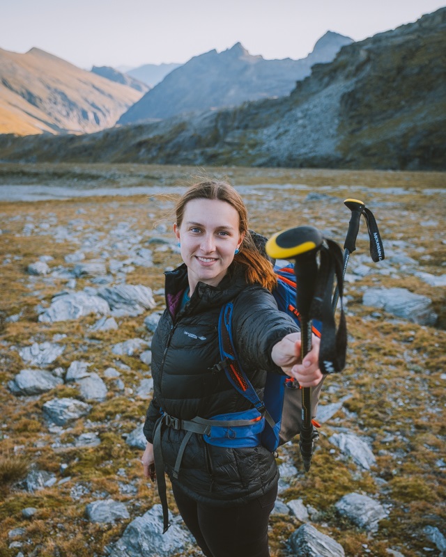 Madison Putting The Tread Carbon Trekkin Poles To Work