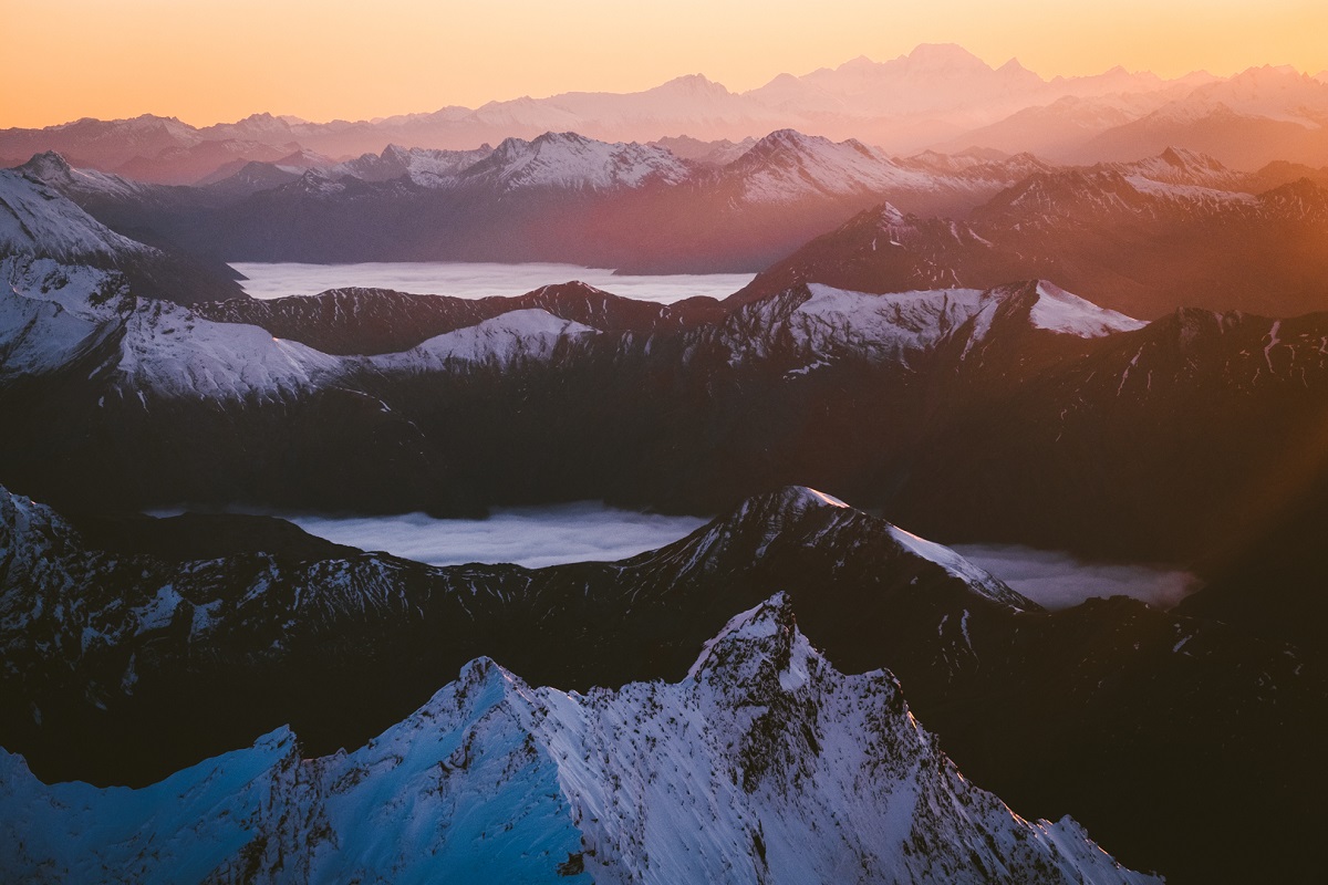 Aoraki/Mount Cook Standing Prominently In The Distance