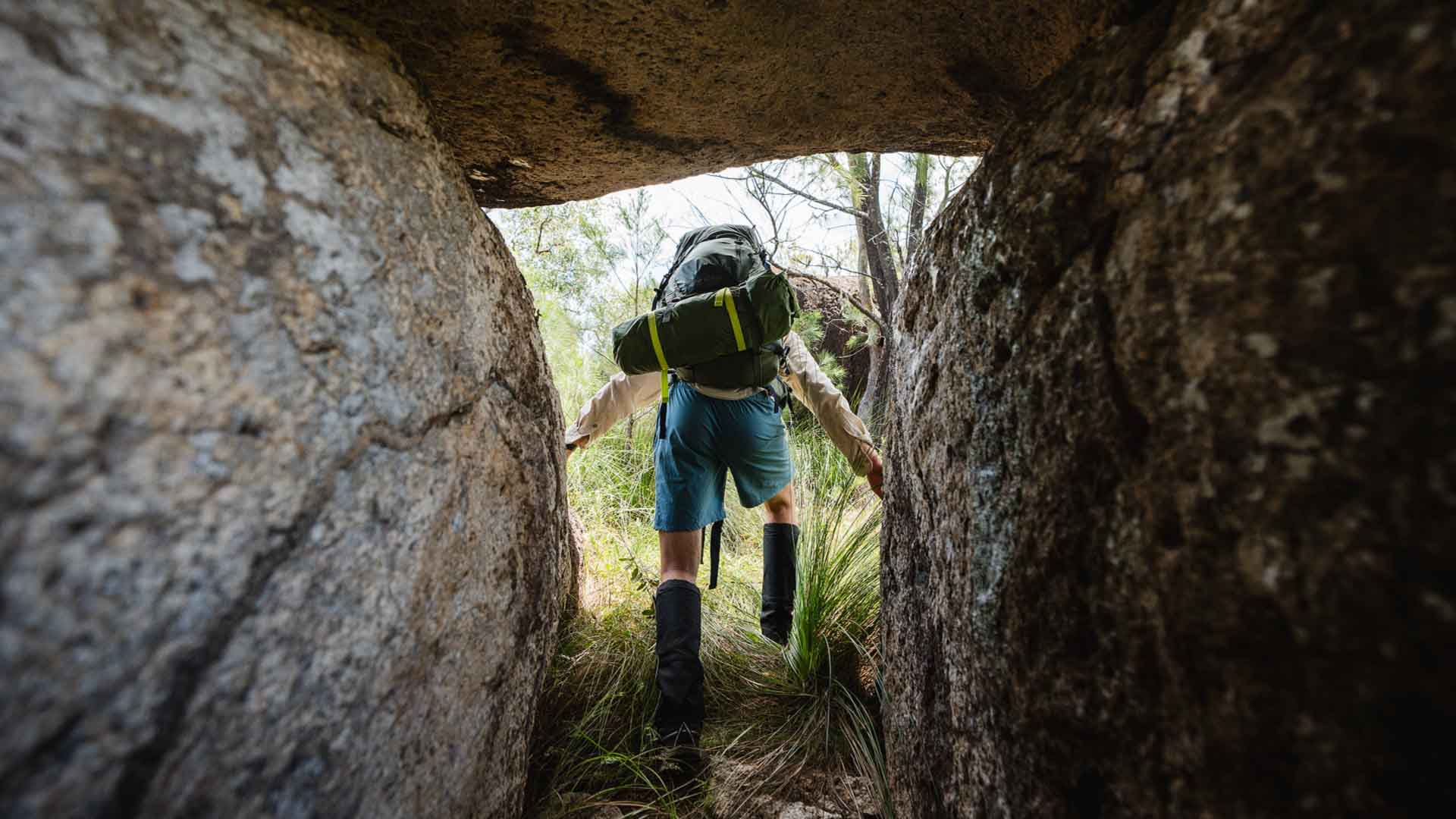 Jack Schmidt hiking with a X-Country 65L Technical Hiking Pack