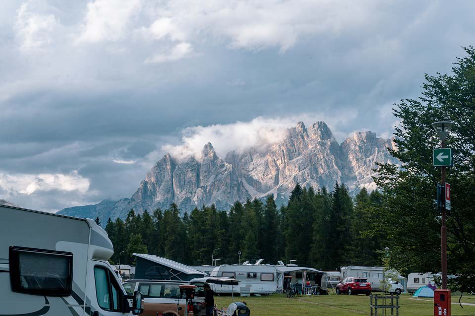View from our campsite of the Via Ferrata mountain View from our campsite of the Via Ferrata mountain