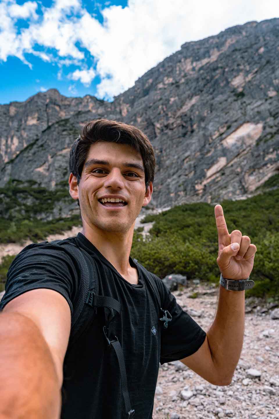 Zach Bostock selfie on the trail Zach Bostock selfie on the trail